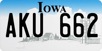 IA license plate AKU662