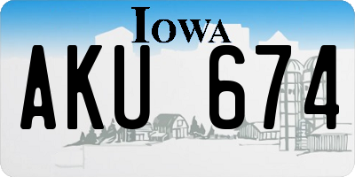 IA license plate AKU674
