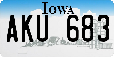 IA license plate AKU683