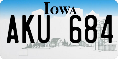 IA license plate AKU684