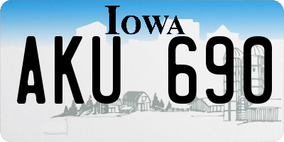 IA license plate AKU690