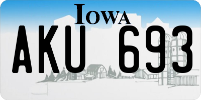 IA license plate AKU693