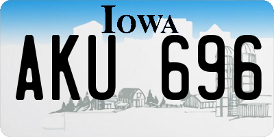 IA license plate AKU696