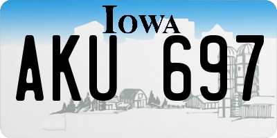 IA license plate AKU697