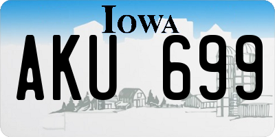 IA license plate AKU699