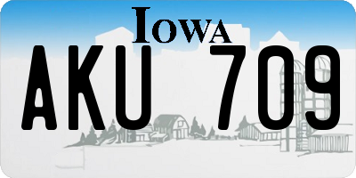 IA license plate AKU709