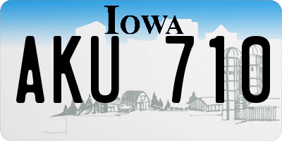 IA license plate AKU710