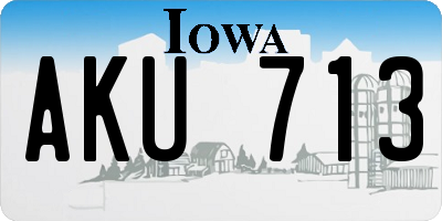 IA license plate AKU713