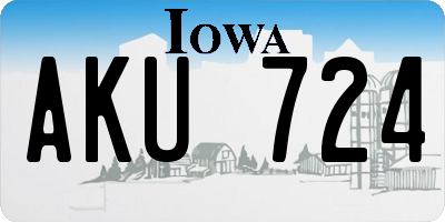 IA license plate AKU724