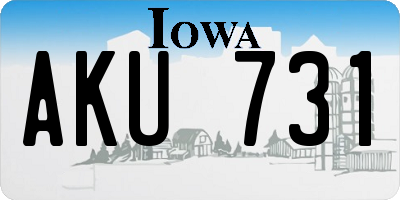 IA license plate AKU731