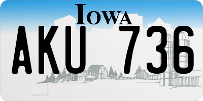 IA license plate AKU736