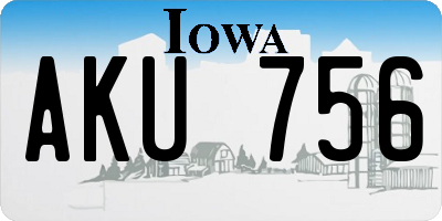 IA license plate AKU756