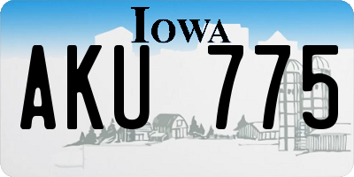 IA license plate AKU775