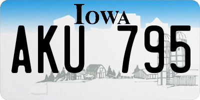 IA license plate AKU795