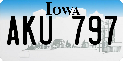 IA license plate AKU797