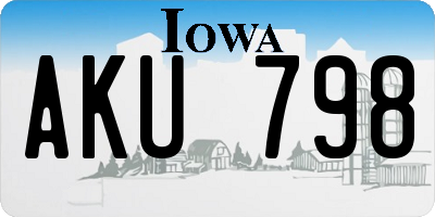IA license plate AKU798