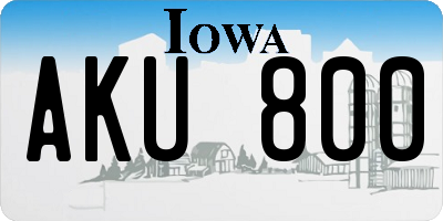 IA license plate AKU800