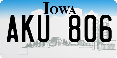 IA license plate AKU806