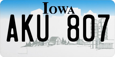 IA license plate AKU807