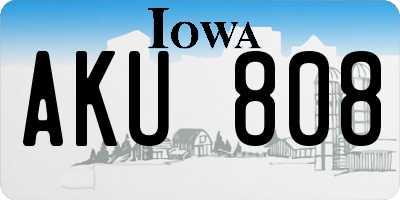 IA license plate AKU808