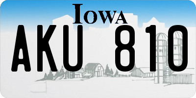IA license plate AKU810