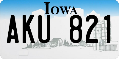 IA license plate AKU821