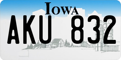 IA license plate AKU832