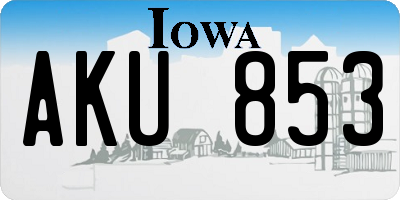 IA license plate AKU853