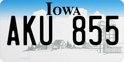 IA license plate AKU855