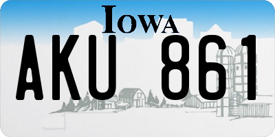 IA license plate AKU861