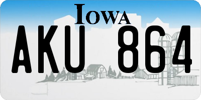 IA license plate AKU864