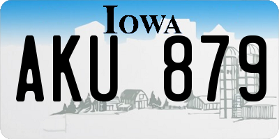 IA license plate AKU879