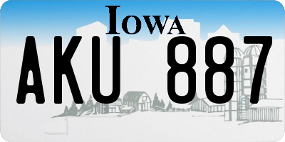 IA license plate AKU887