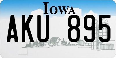 IA license plate AKU895