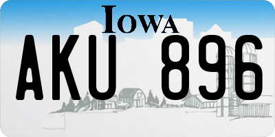 IA license plate AKU896