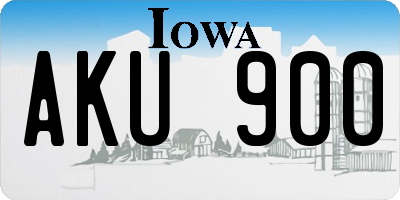 IA license plate AKU900