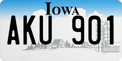 IA license plate AKU901