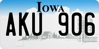 IA license plate AKU906