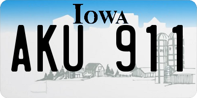 IA license plate AKU911