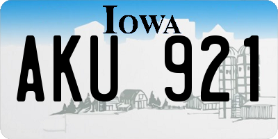 IA license plate AKU921