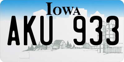 IA license plate AKU933