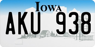 IA license plate AKU938