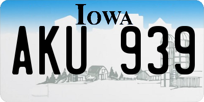 IA license plate AKU939
