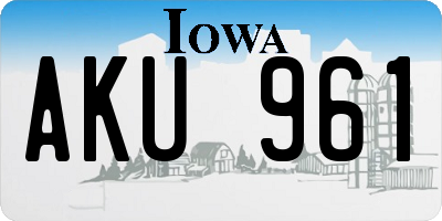 IA license plate AKU961