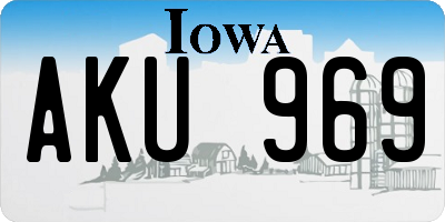 IA license plate AKU969
