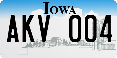 IA license plate AKV004