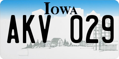 IA license plate AKV029