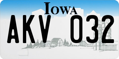 IA license plate AKV032