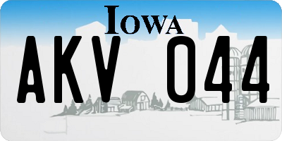 IA license plate AKV044
