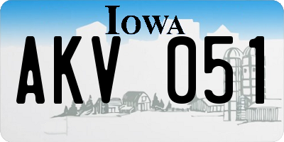 IA license plate AKV051